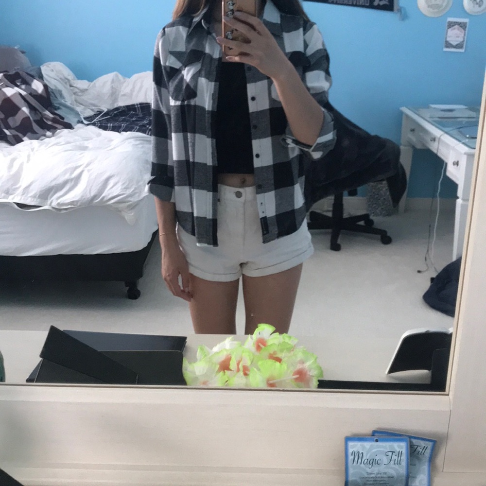 Black and white checkered flannel